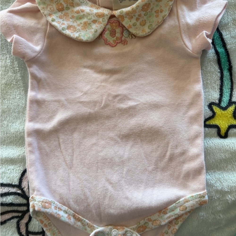 Charming Pink Floral Baby Bodysuit